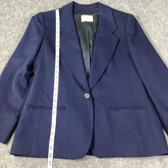 Vintage Pendleton Womens Blazer 1950s Navy Blue Size 16 100% Virgin Wool USA - Picture 6 of 14